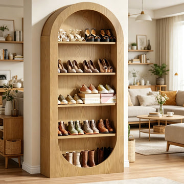 Elegant Arched Shoe Cabinet for Hallway Organization