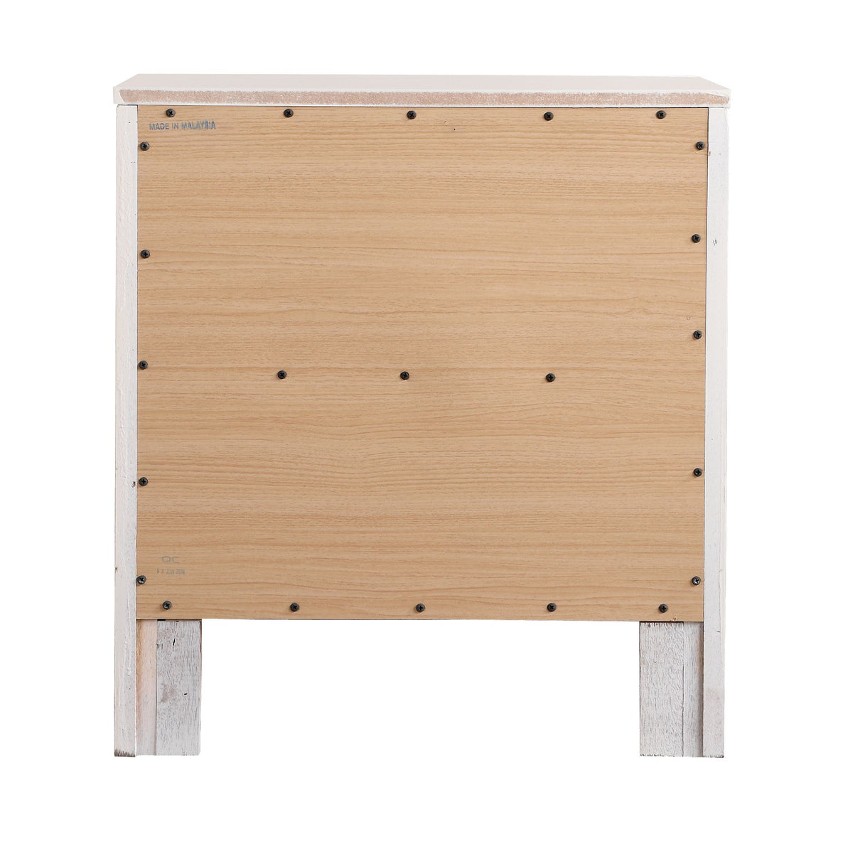 White Transitional Nightstand with Two Bedside Drawers