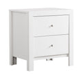 White Transitional Nightstand with Two Bedside Drawers