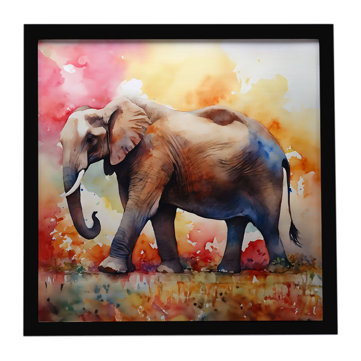 Elephant Artwork in a Contemporary Frame