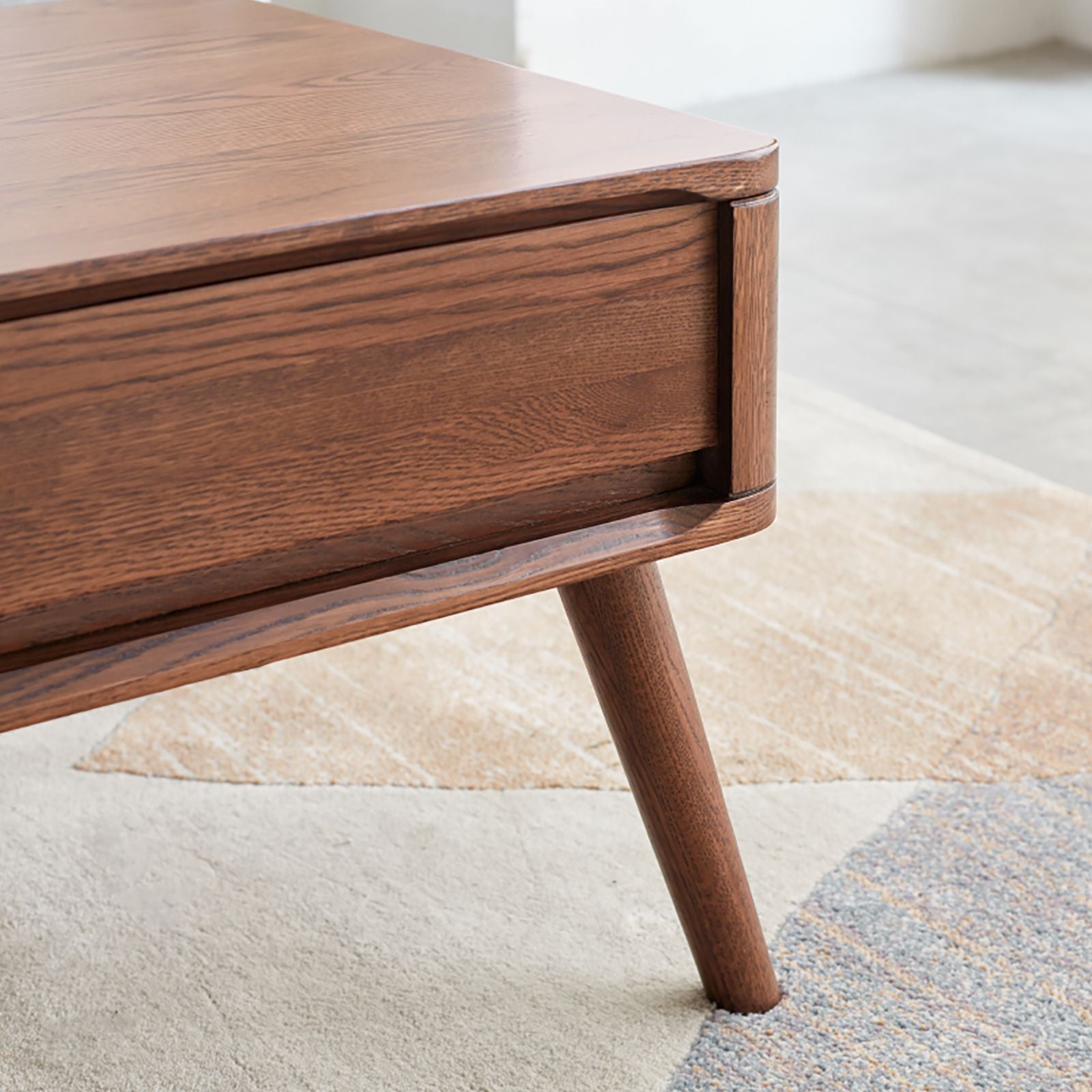 Solid Oak Wood Lift-Top Coffee Table with Versatile Design
