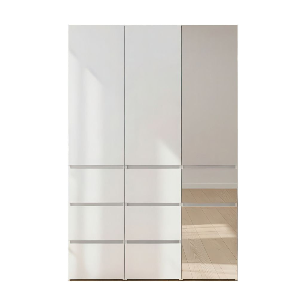 Elise White Modular Closet System with Mirror