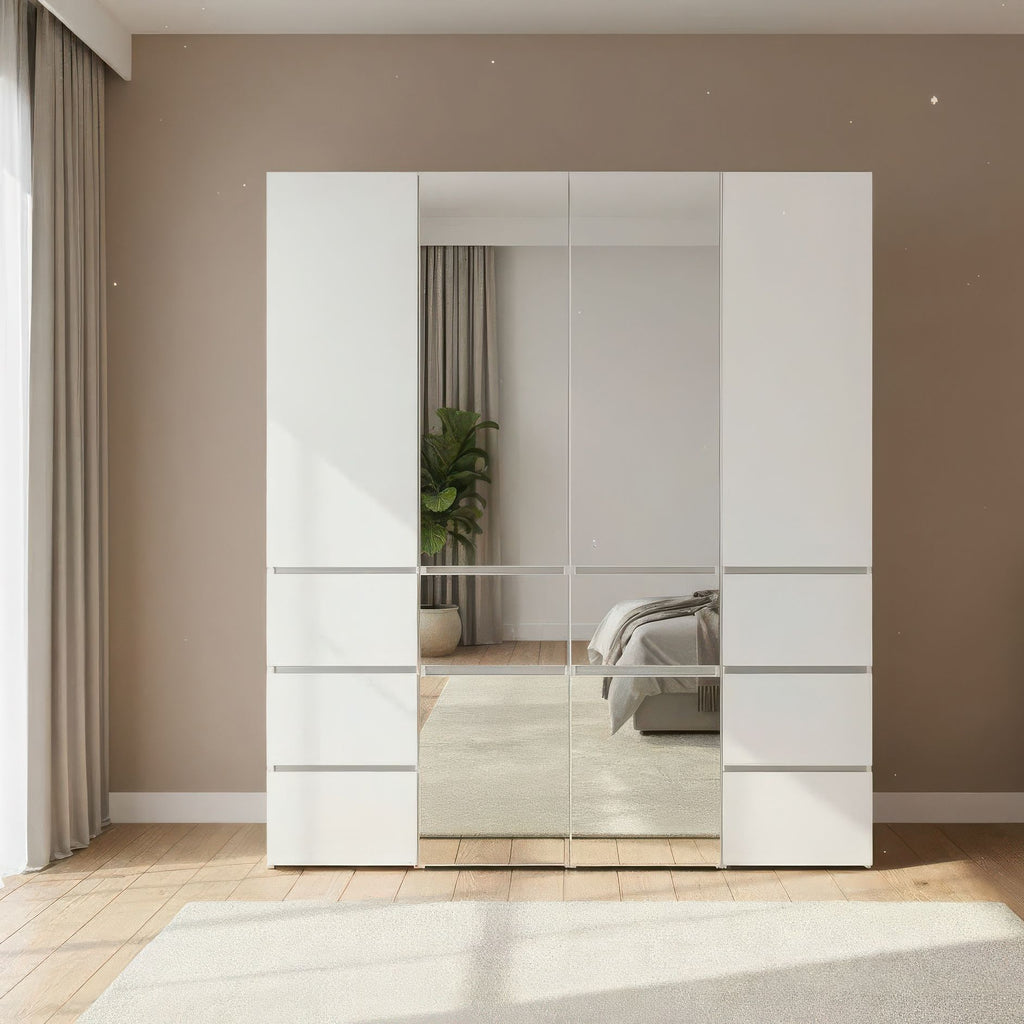 Elise White Modular Walk-In Closet System with Mirror