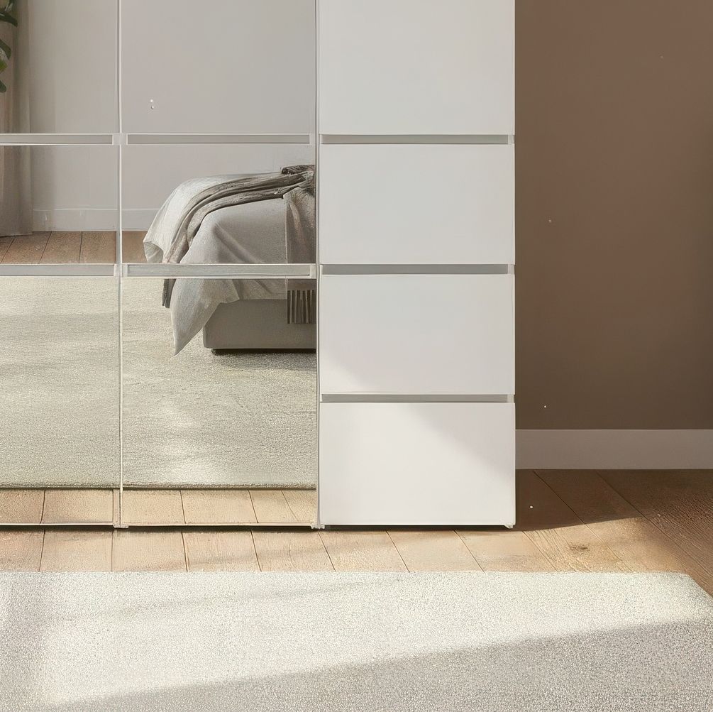 Elise White Modular Walk-In Closet System with Mirror