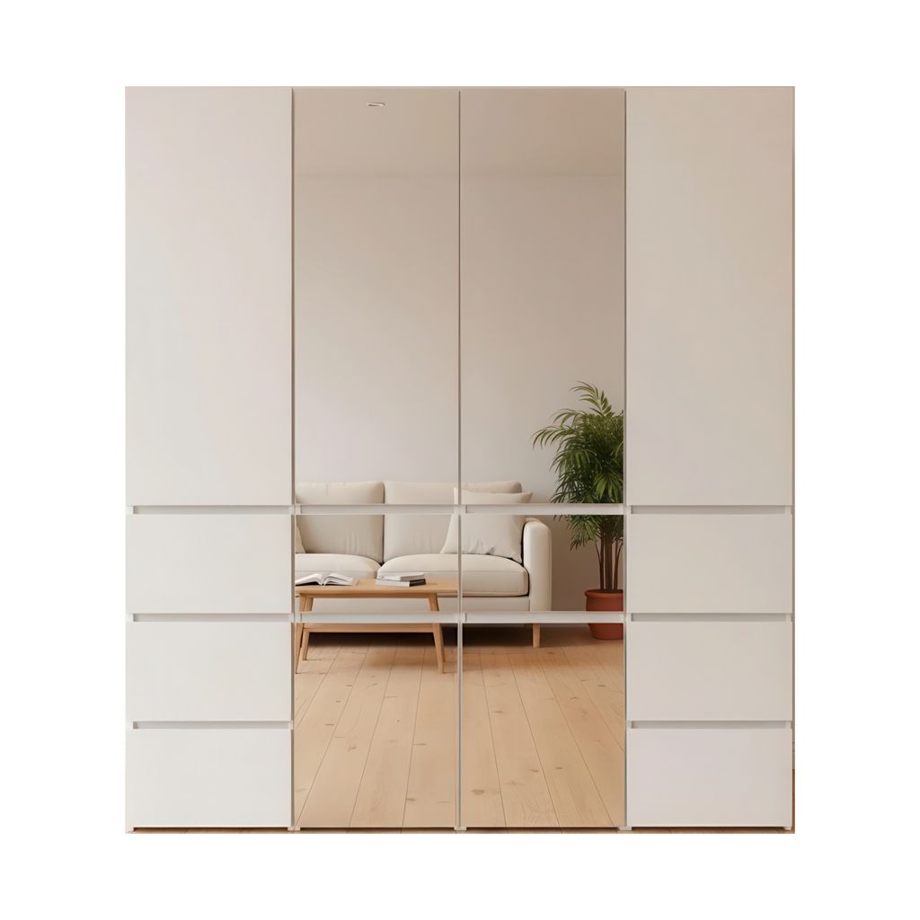 Elise White Modular Walk-In Closet System with Mirror
