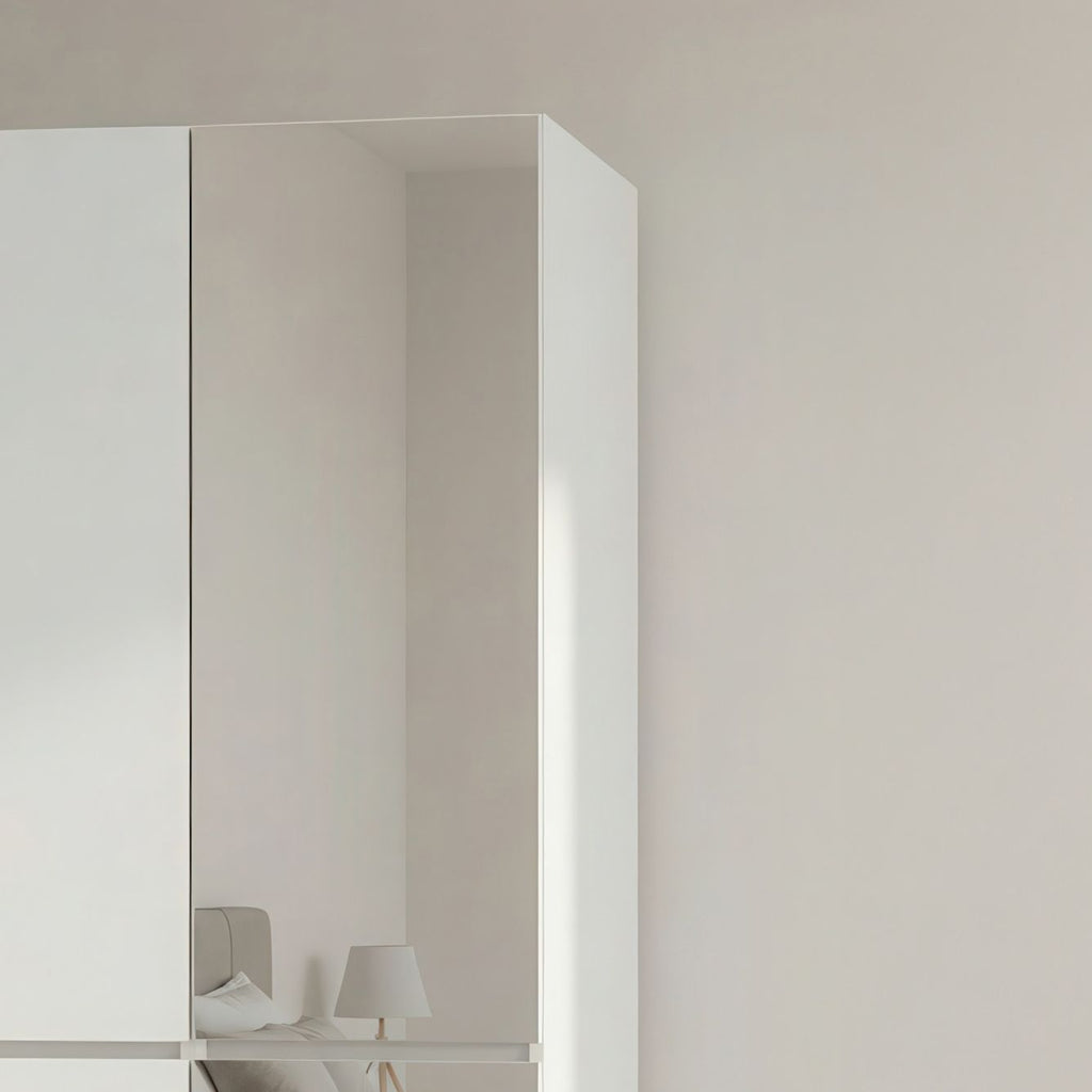 Elise White Modular Closet System with Mirror
