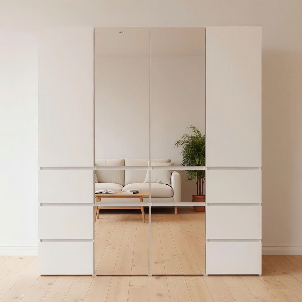 Elise White Modular Walk-In Closet System with Mirror