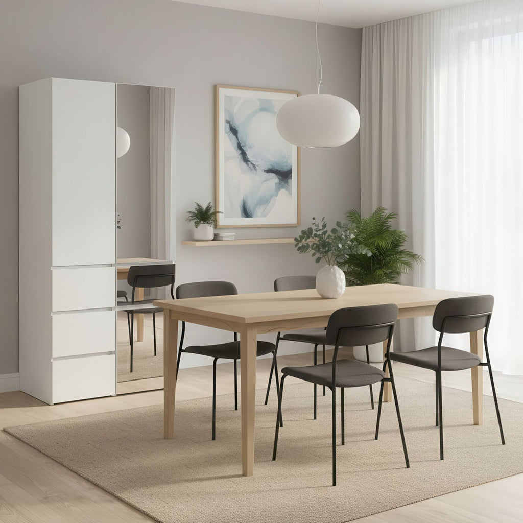 Elise White Modular Closet System with Mirror
