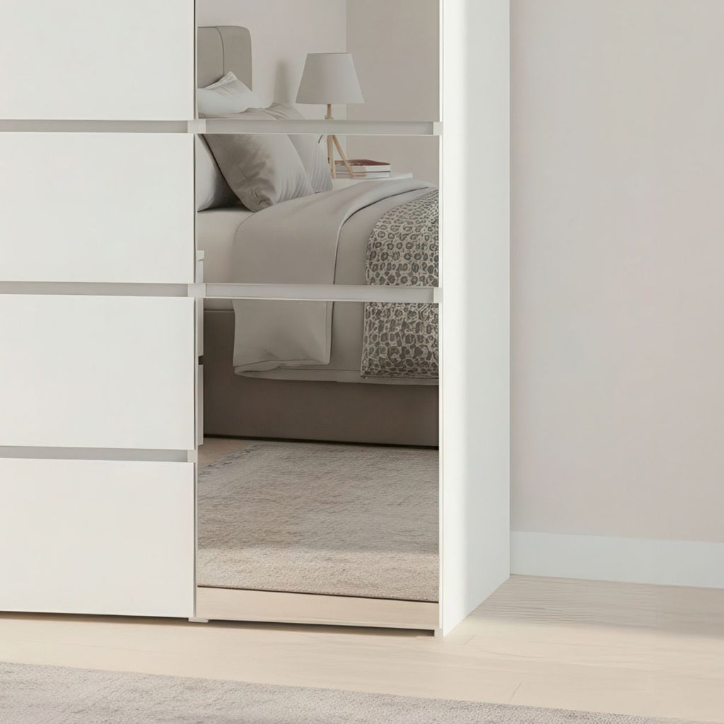 Elise White Modular Closet System with Mirror