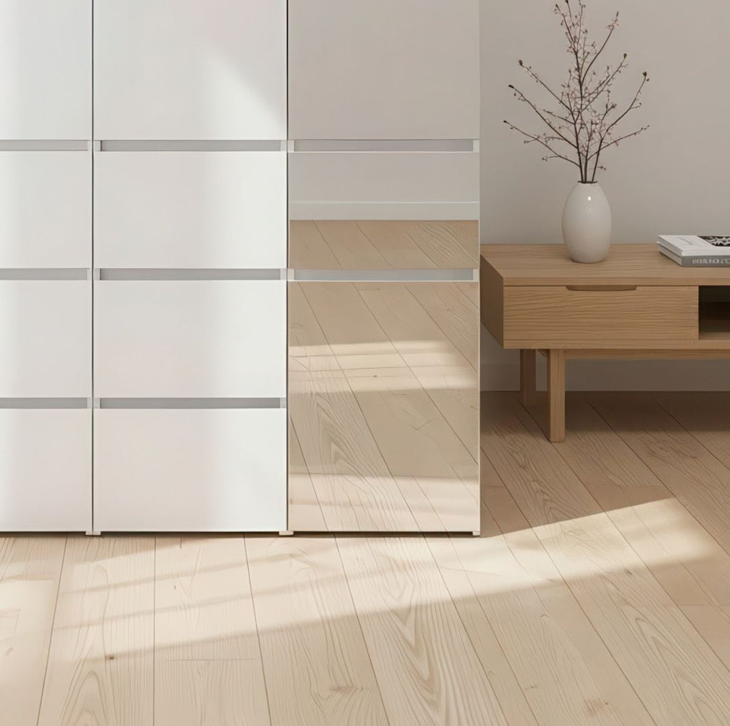 Elise White Modular Closet System with Mirror
