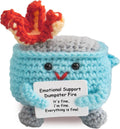 Crochet Dumpster Fire with Positive Card – Novelty Gift