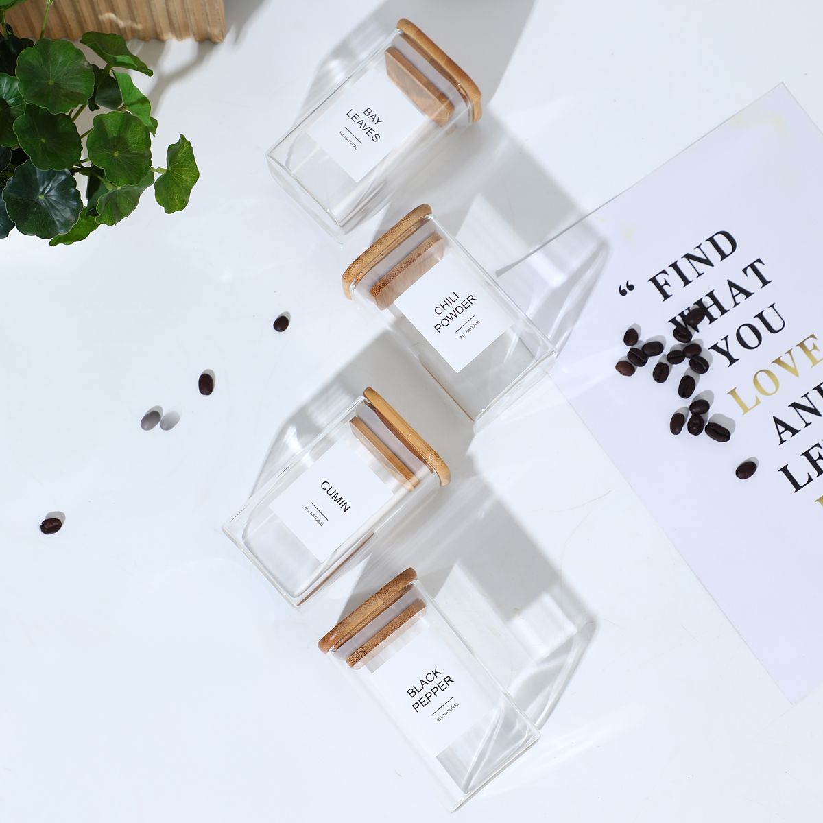 Coordinated Spice Jar and Pantry Label Set