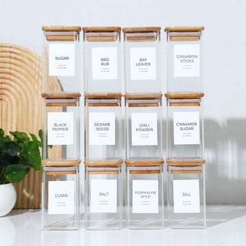 Coordinated Spice Jar and Pantry Label Set