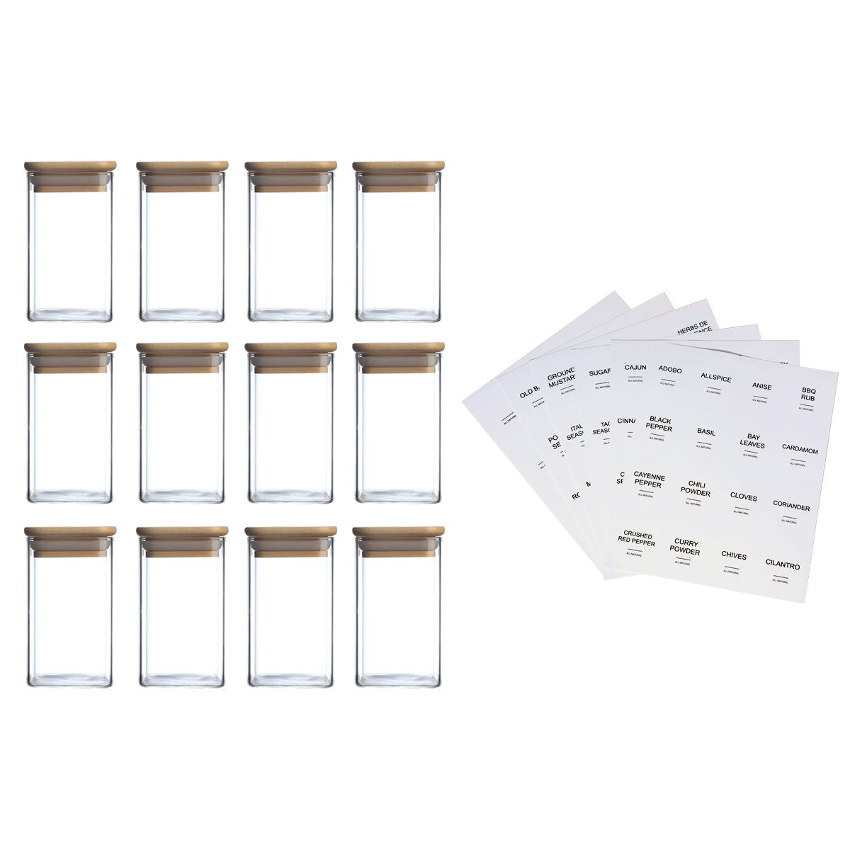 Coordinated Spice Jar and Pantry Label Set