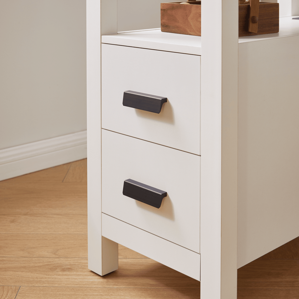 White End Table with Charging Station and Drawers