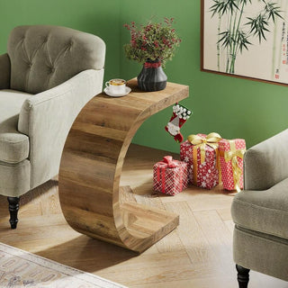 C-Shaped End Table for Sofa or Bed – Compact and Versatile