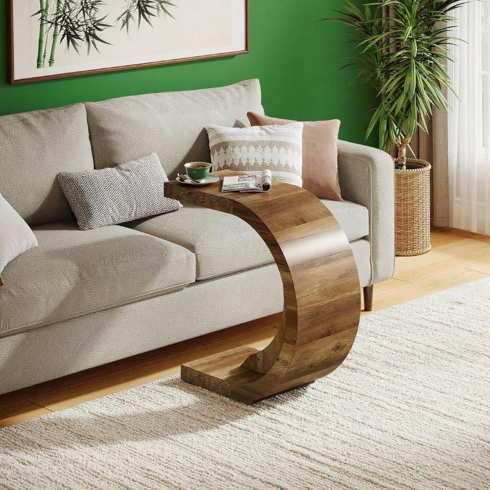 C-Shaped End Table for Sofa or Bed – Compact and Versatile