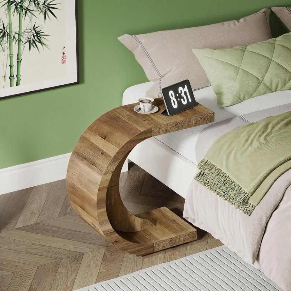 C-Shaped End Table for Sofa or Bed – Compact and Versatile