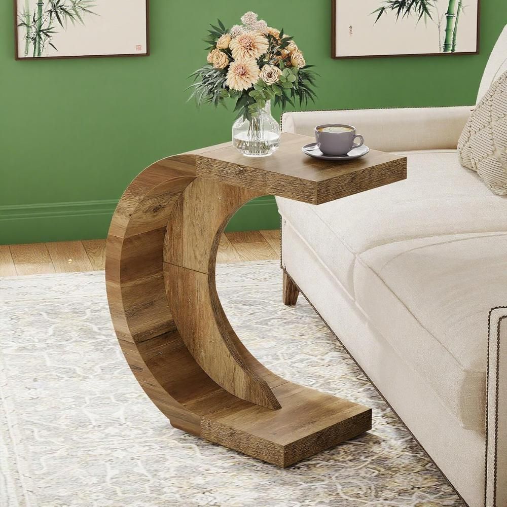 C-Shaped End Table for Sofa or Bed – Compact and Versatile