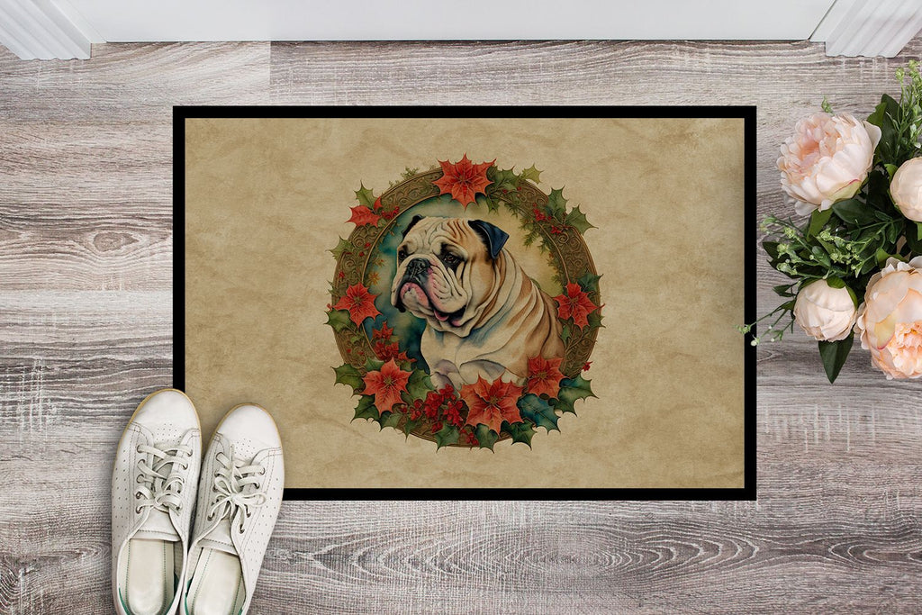 English Bulldog Christmas Entryway Doormat