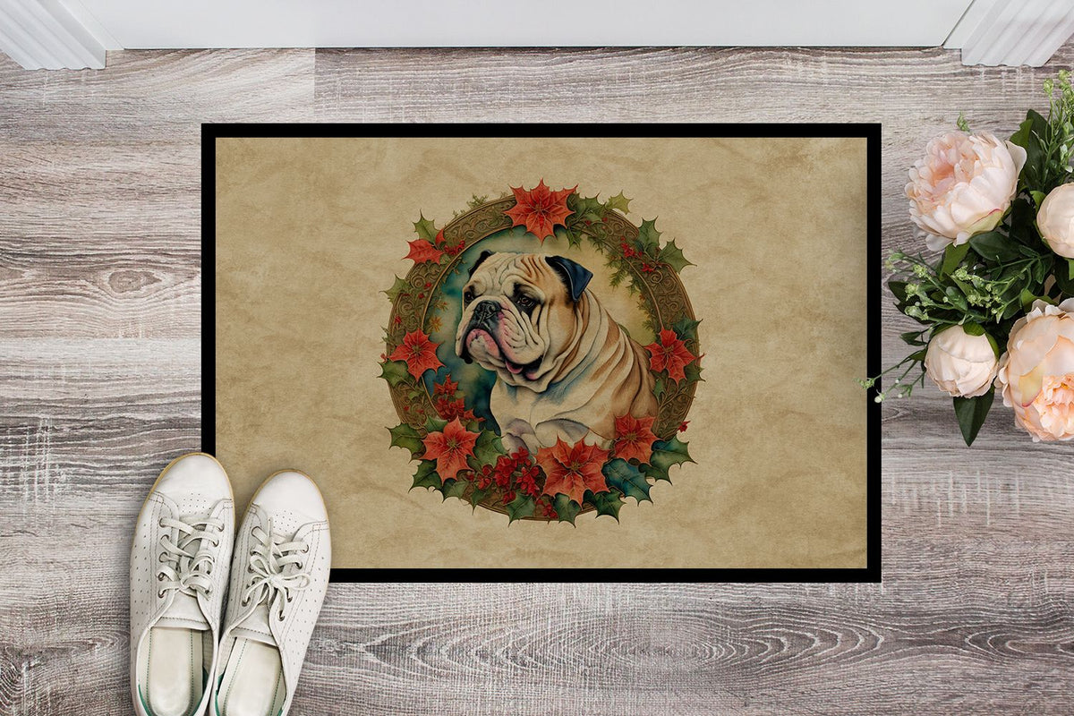 English Bulldog Christmas Entryway Doormat