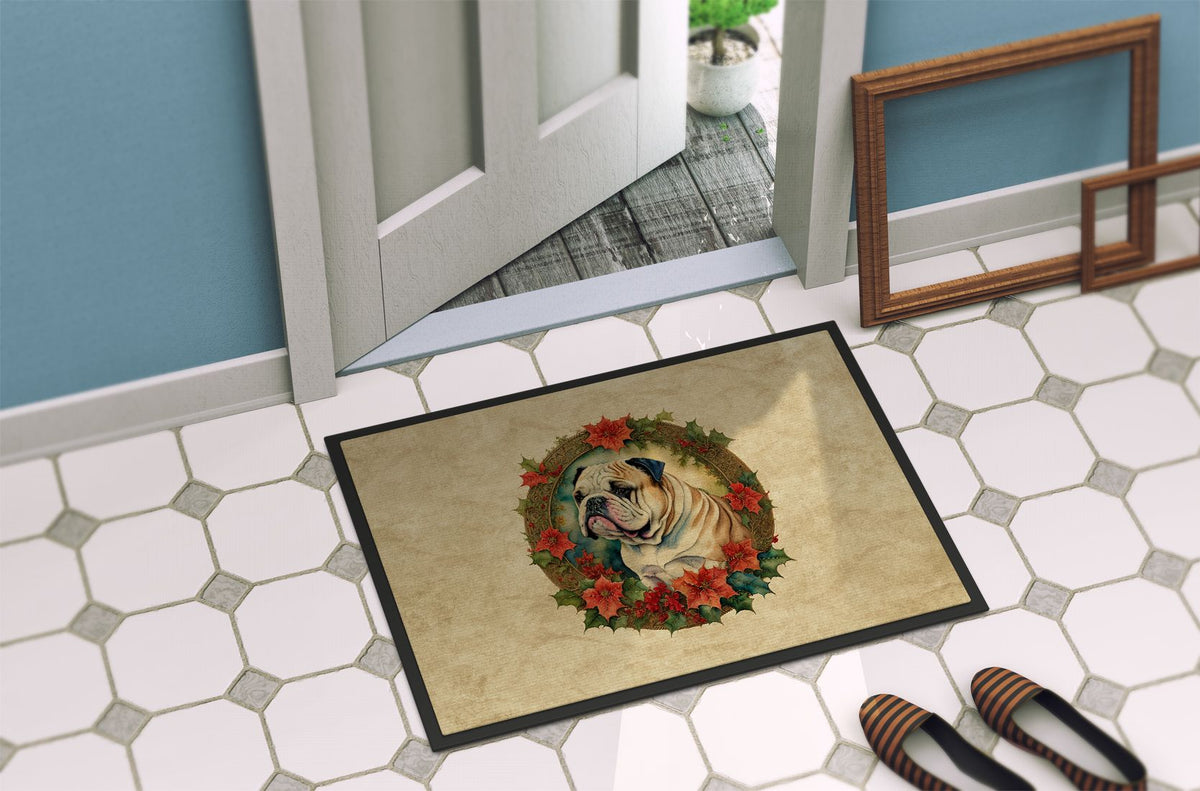 English Bulldog Christmas Entryway Doormat
