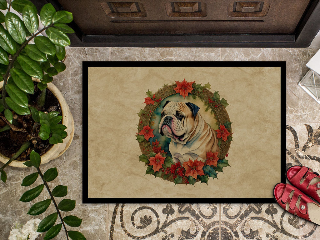 English Bulldog Christmas Entryway Doormat
