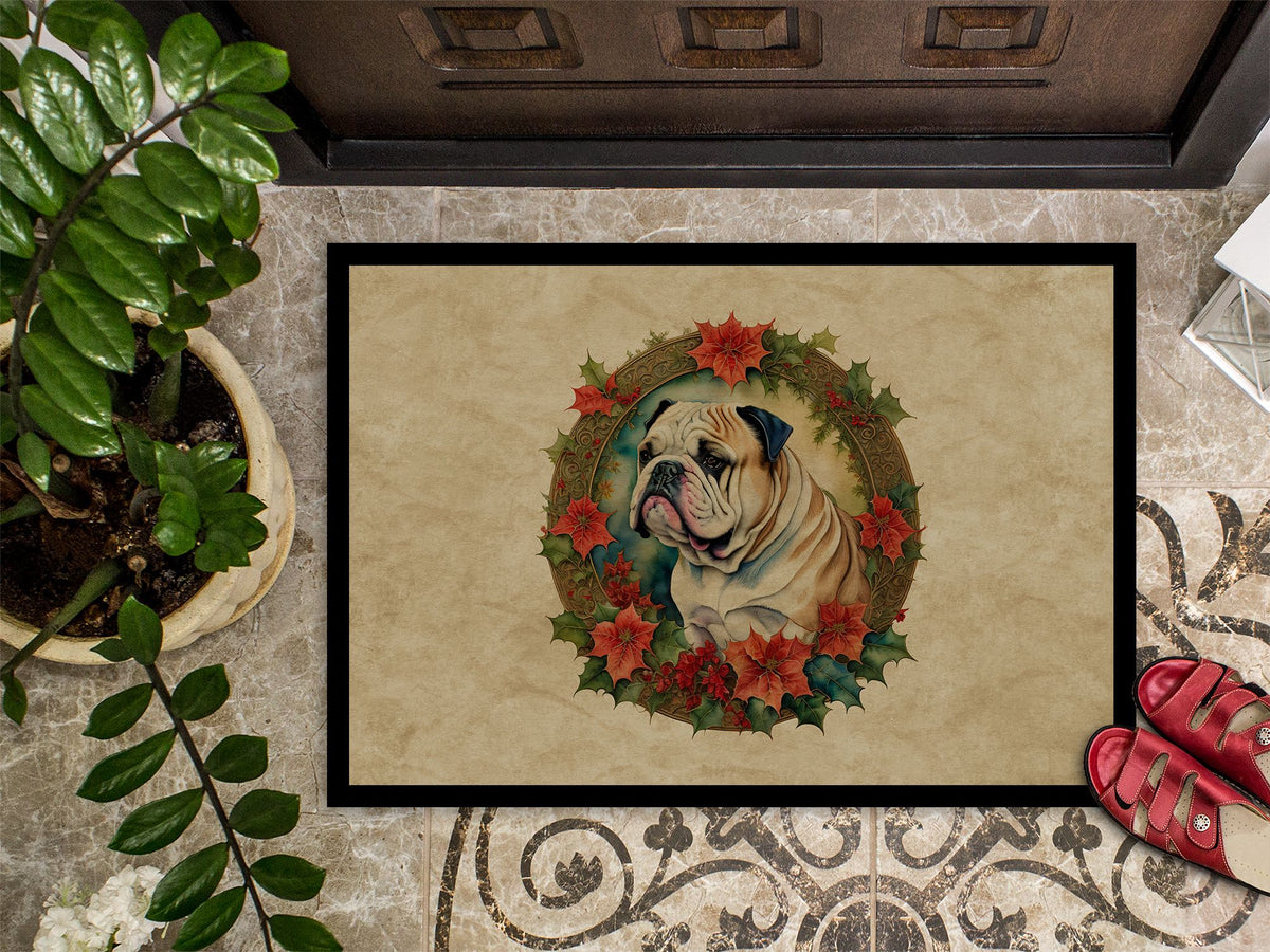 English Bulldog Christmas Entryway Doormat