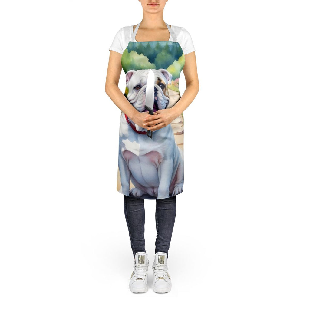 English Bulldog Spring Path Bib Apron