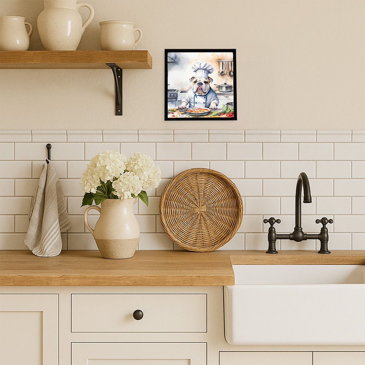 English Bulldog Chef Framed Wall Art