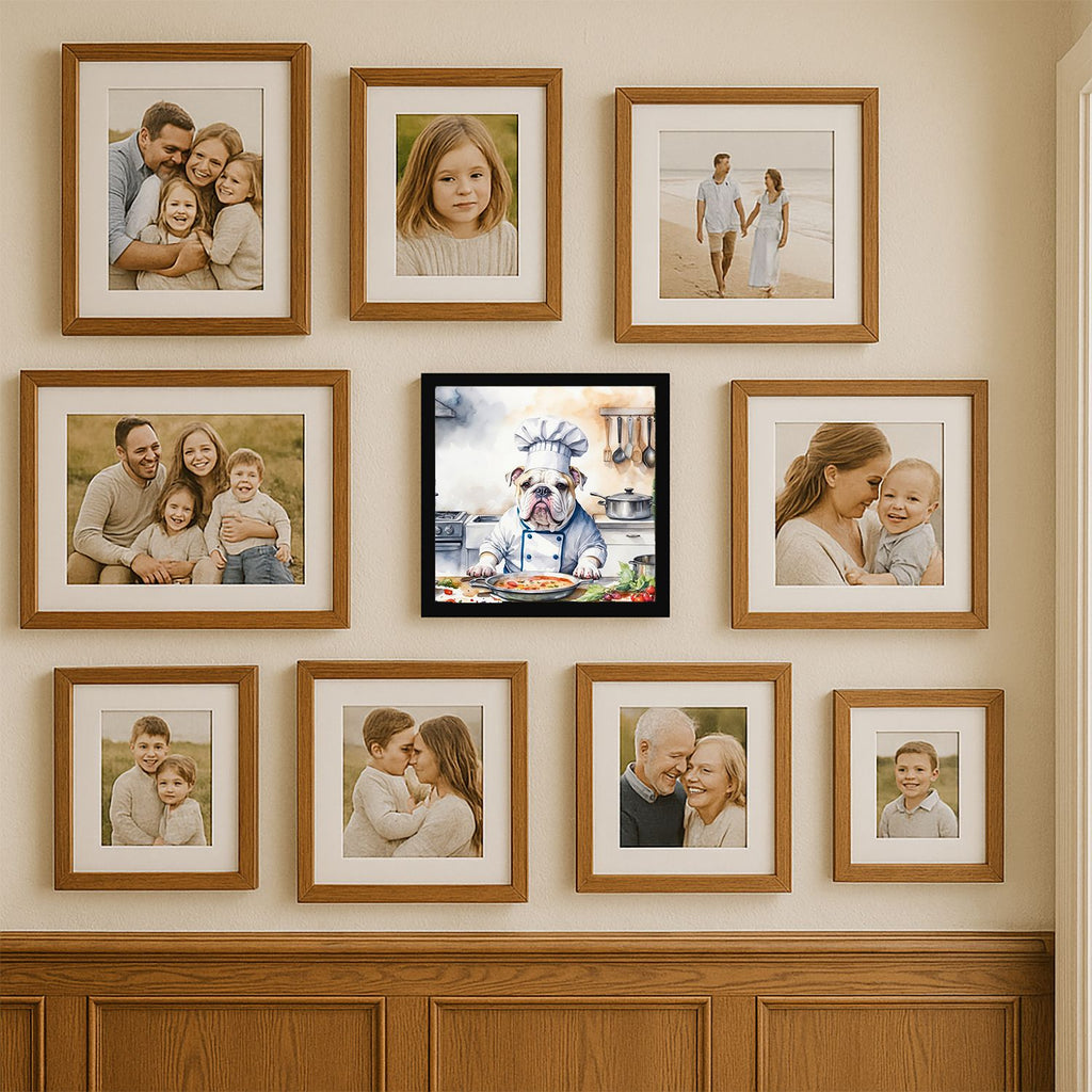 English Bulldog Chef Framed Wall Art