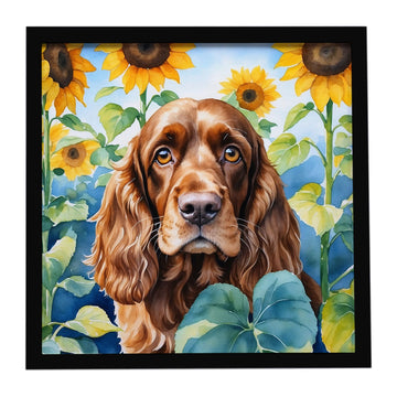 English Cocker Spaniel in Sunflowers Framed Wall Art
