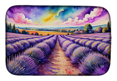 Absorbent Dish Drying Mat for Kitchen Counter - Multicolor Lavender Design