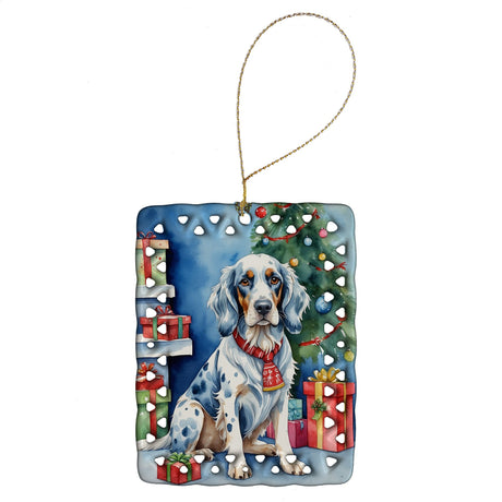 English Setter Reindeer Christmas Ornament