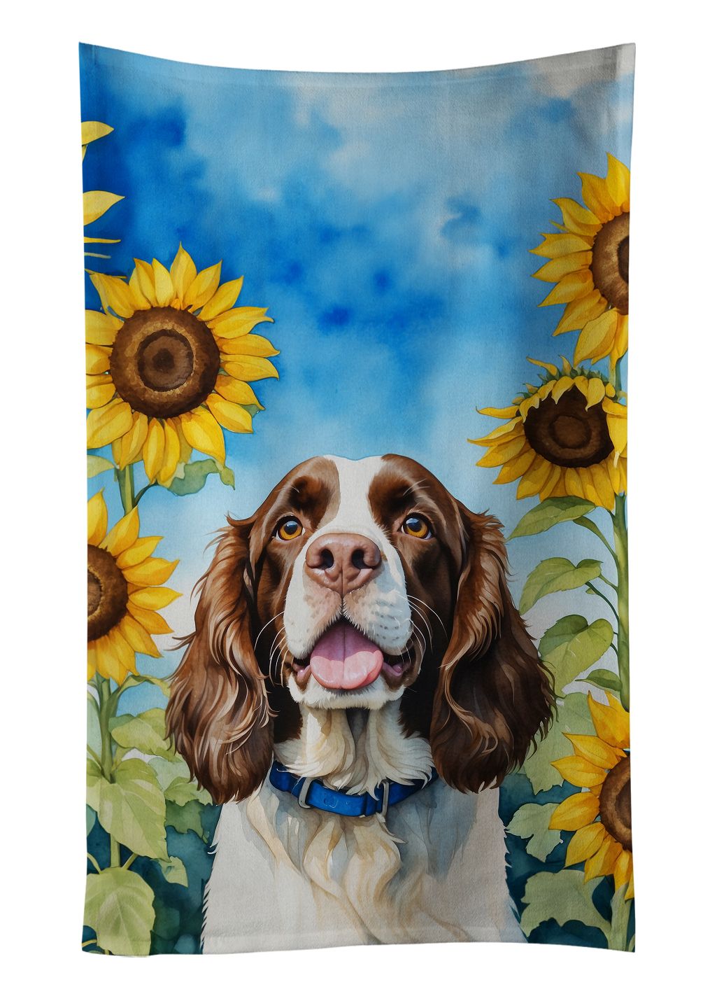 English Springer Spaniel Sunflower Kitchen Towel