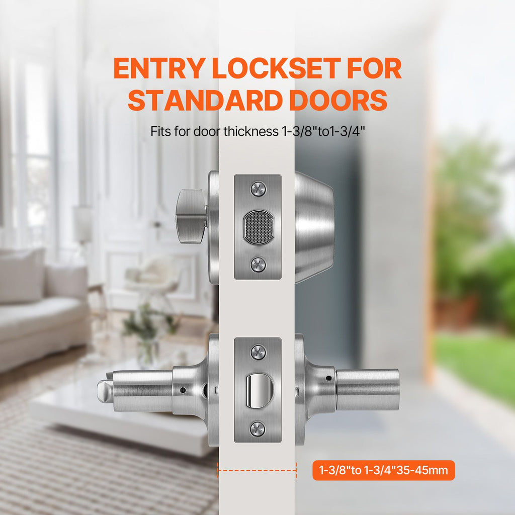 Keyed Alike Entry Door Locksets with Deadbolt, 5-Pack Satin Nickel Combo for Front Entrance