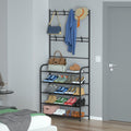 Freestanding Entryway Coat Hat Rack with Shoe Storage Shelf - 5 Tier