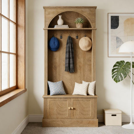 4-in-1 Entryway Coat Rack with Shoe Storage Bench