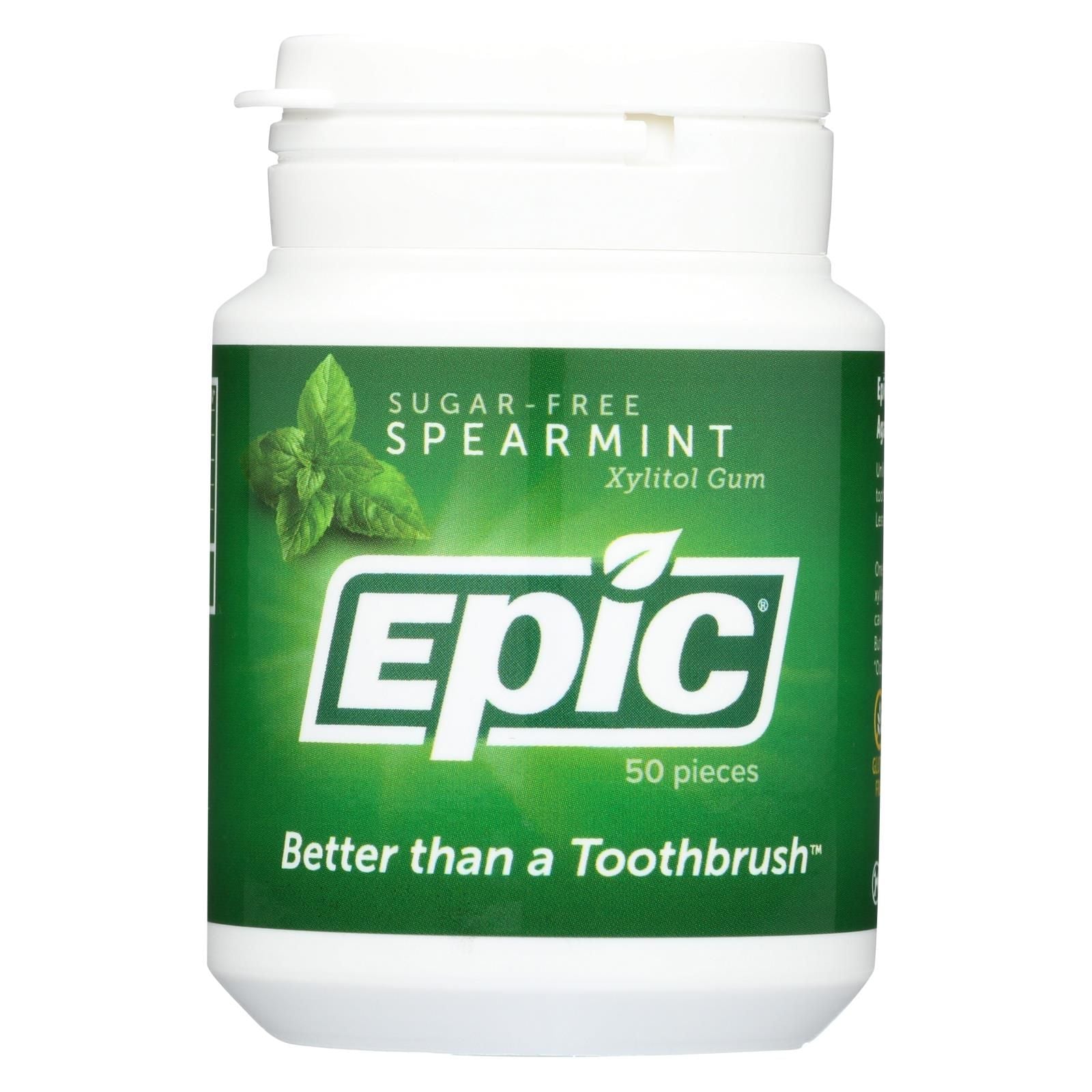 Epic Dental Spearmint Xylitol Gum – Naturally Based, 50 Count