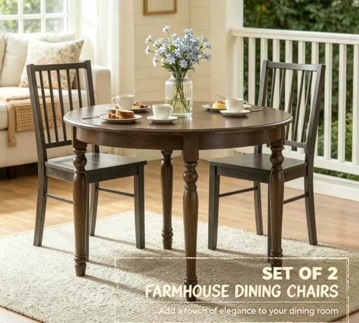 Charcoal Gray Armless Farmhouse Dining Chairs