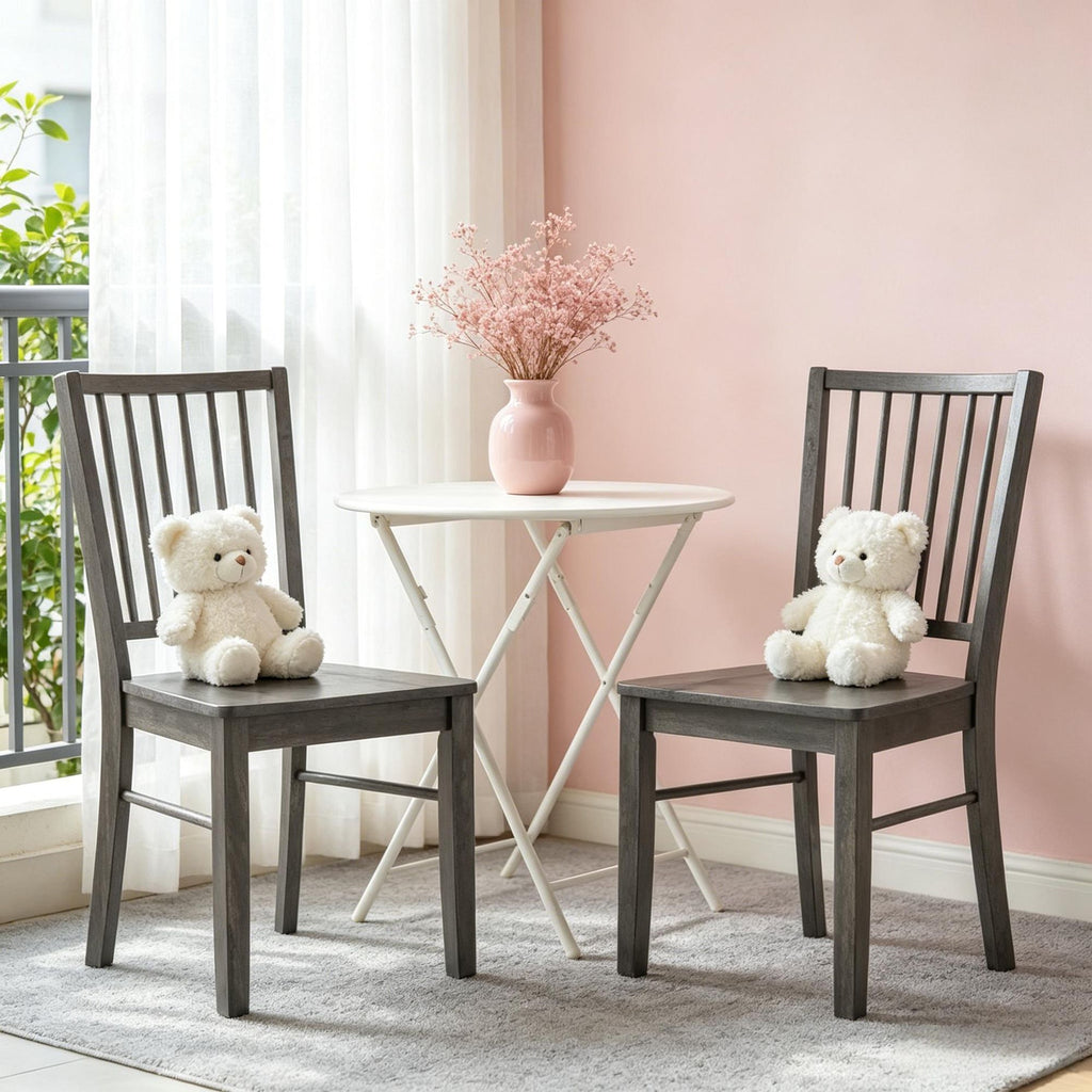 Charcoal Gray Armless Farmhouse Dining Chairs