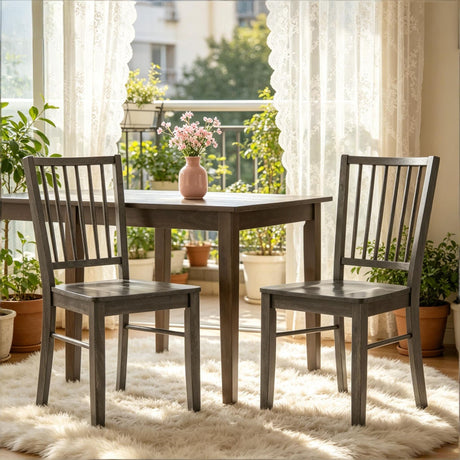 Charcoal Gray Armless Farmhouse Dining Chairs