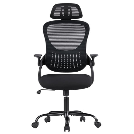 Ergonomic Mesh High Back Office Chair with Headrest and Flip-up Armrests