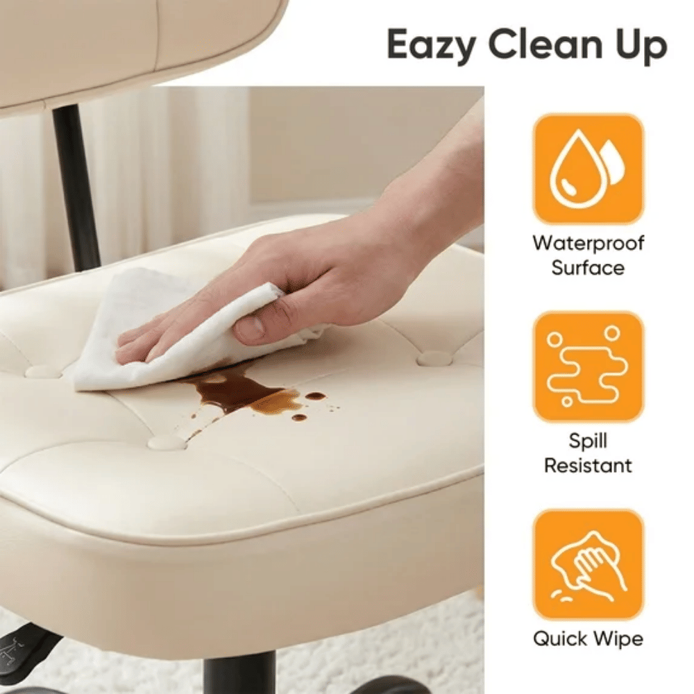 Armless Rolling Desk Chair for Compact Workspaces