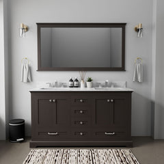 Espresso Double Bath Vanity 60- with Soft Close and Storage