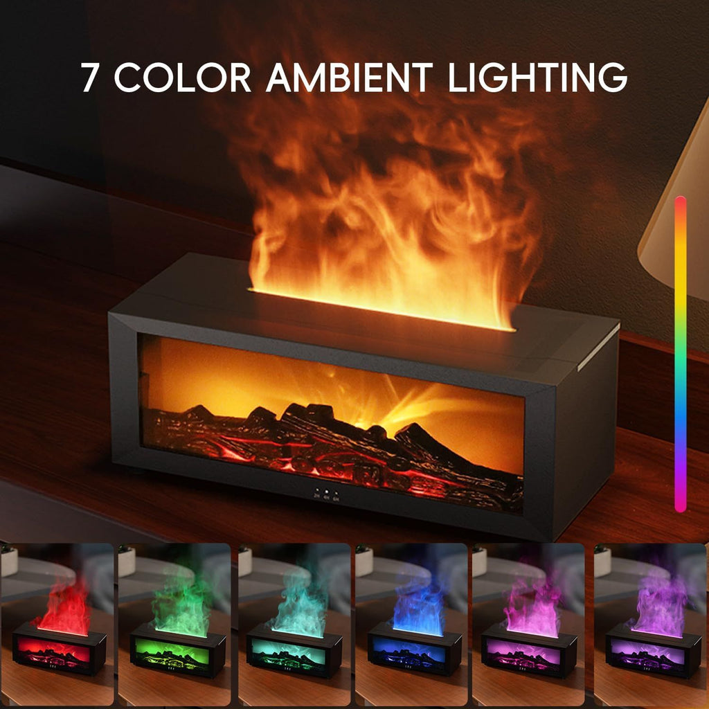 Black Fireplace-Flame Essential Oil Diffuser