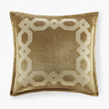 Gold European Pillow Sham with Geometric Embroidery