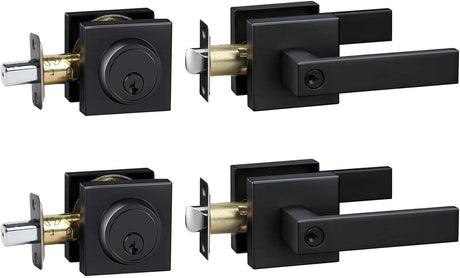 Matte Black Keyed-Alike Front Door Lock Sets