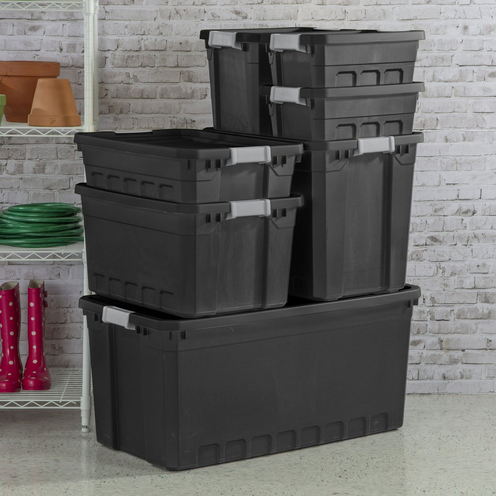 Stackable Latching Storage Totes, 3-Piece Set