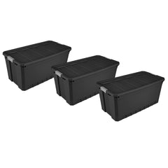 Stackable Latching Storage Totes, 3-Piece Set